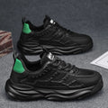 Men's breathable mesh shoes in black or white with PU mesh upper and round toe