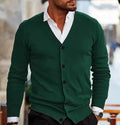 Men's slim-fit acrylic cardigan sweater coat in a choice of six colours.