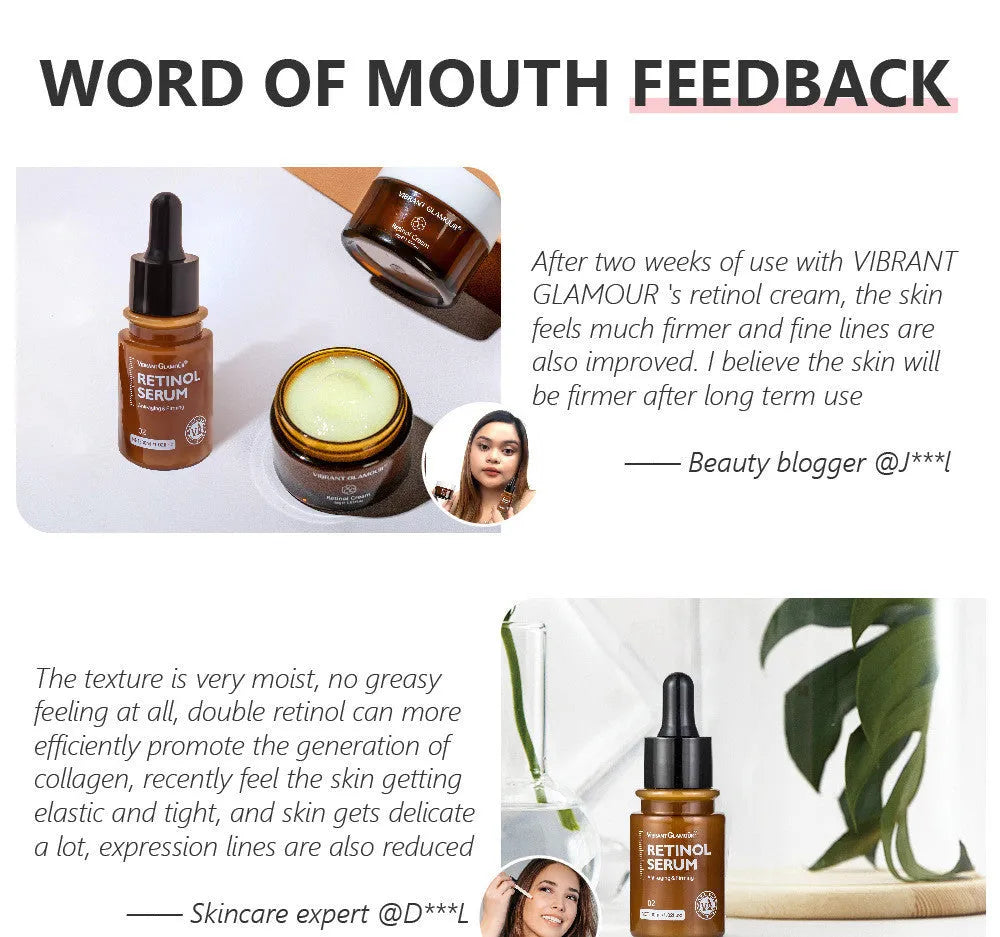 30ml retinol facial serum bottle for reducing dry lines and fine lines