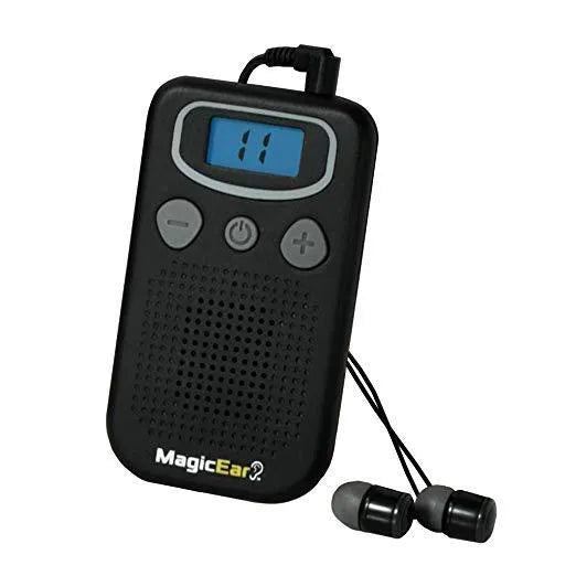 Digital hearing amplifier device with FM radio-style design in brilliant colour ABS plastic