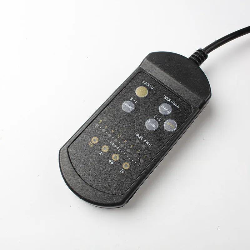 Black heating massage mat with infrared physiotherapy seat cushion and variable speed controls