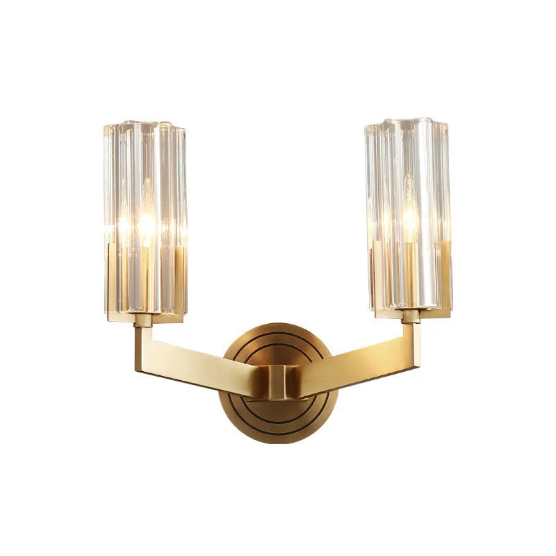 Copper wall-mounted bedside lamp with adjustable LED lighting in modern minimalist design