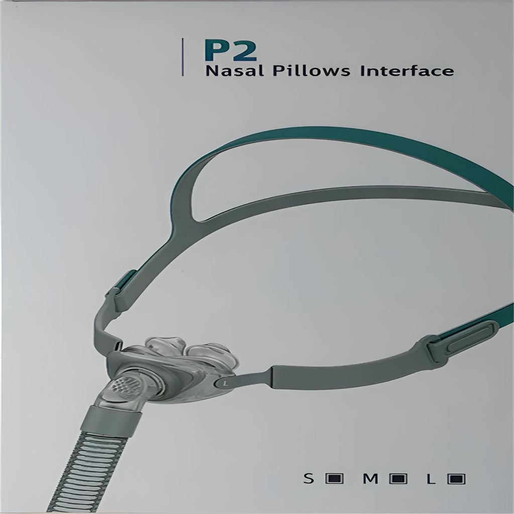Nasal pillow mask with silicone nose pads and adjustable headband for ventilator use