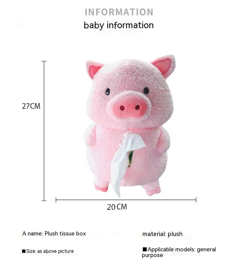 Plush lamb design car tissue box cover with soft fabric material
