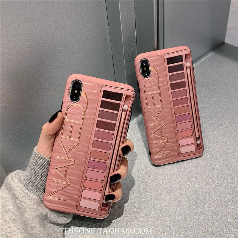 A flesh-coloured silicone case next to a grey one for various iPhone models.