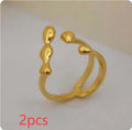 Brass adjustable opening ring with circular design in gold or silver finish for women