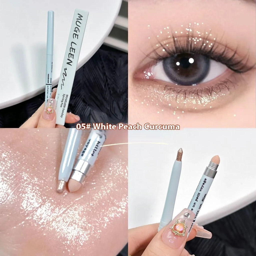 Waterproof 2-in-1 brightening eyeliner pen in six colour options for universal skin types.