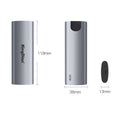 Grey mobile external SSD with USB 3.0 interface for smartphone connection