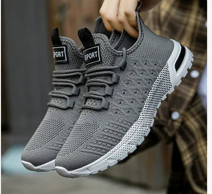 Men's mesh casual shoes in solid colours including army green, khaki, white, black, light grey, and dark grey