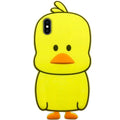 Green silicone phone case with cartoon animal design for Apple iPhone models