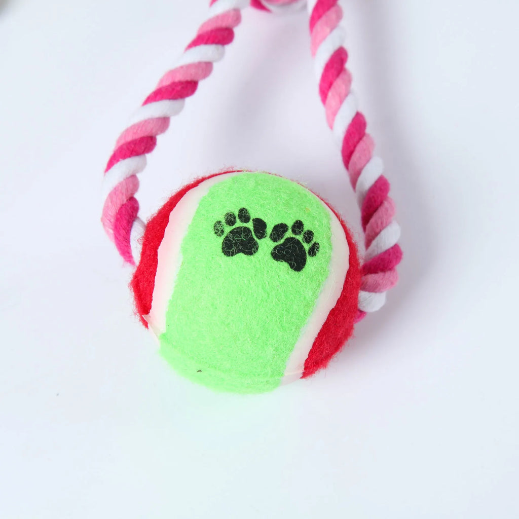 38cm red and white cotton rope dog toy with ventilation holes for medium and large breeds