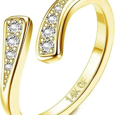Geometric toe ring with 14K gold finish over copper plating in four colour variations
