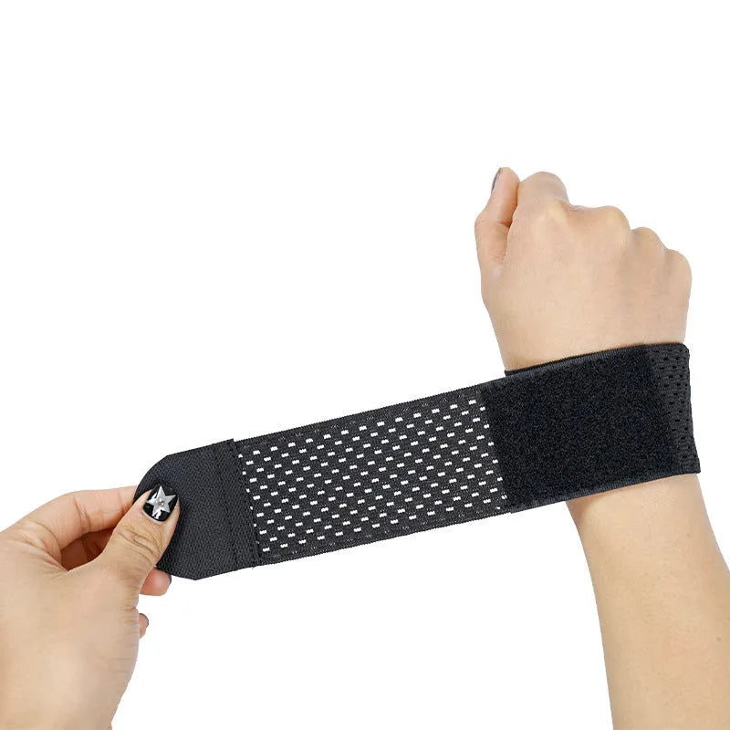 High elasticity breathable athletic wristguards in black, grey, and pink colours.