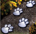 Black bear paw shaped solar garden lights set of four with solar panel