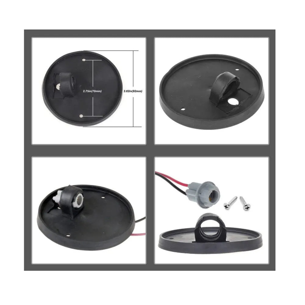 Yellow LED roof cab light kit for commercial vehicles with five complete units and mounting hardware