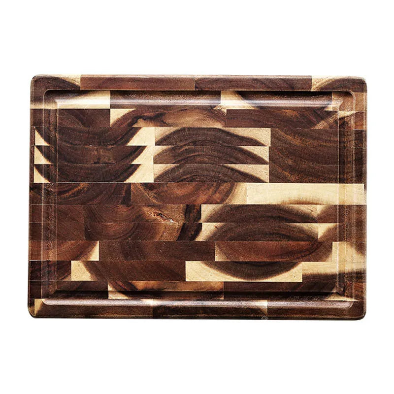 Brown parquet solid wood cutting board with 3cm thickness made from imported acacia