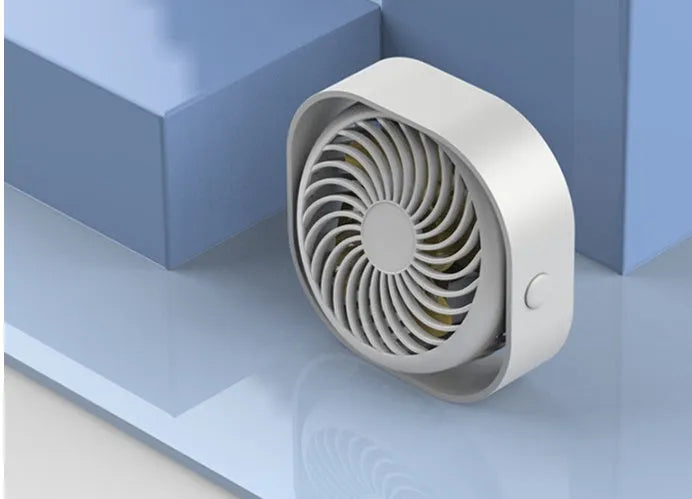 USB desk fan alarm clock with rotating head in modern simple style