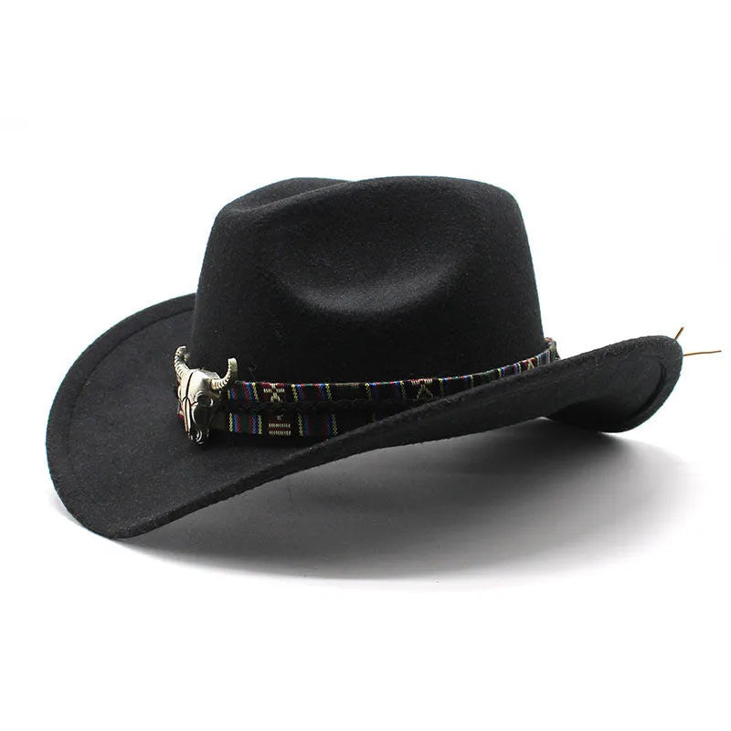 Western cowboy hat with bell crown style in multiple colour options on size display