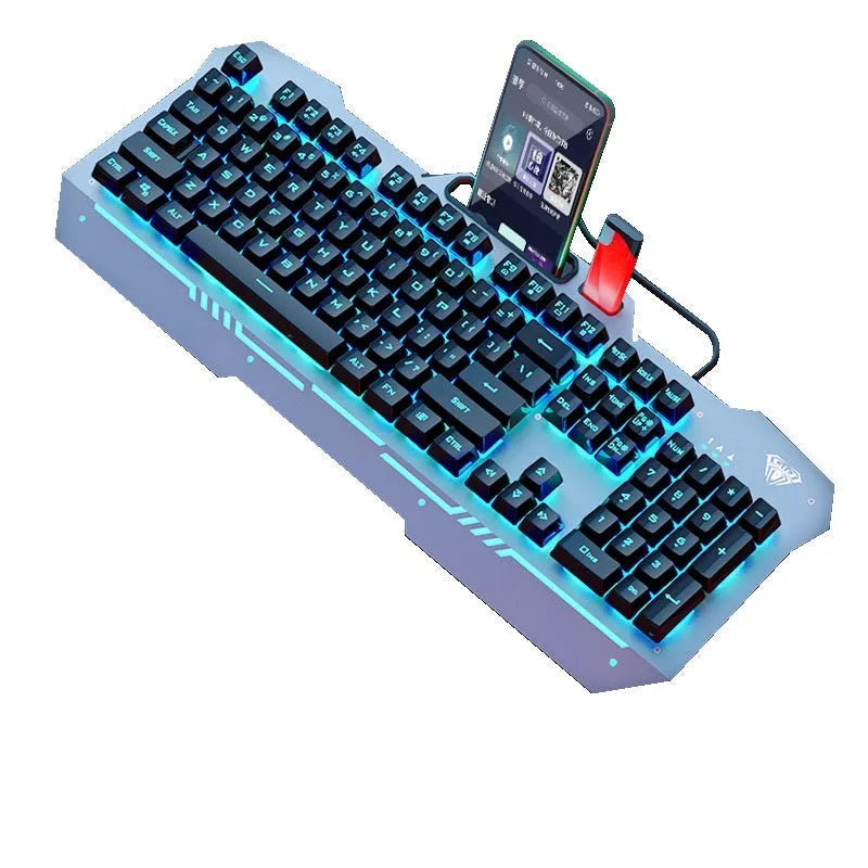 F3010 mechanical keyboard gaming bundle with metal construction and LED lighting in colour box packaging