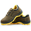 Bronze men's steel toe safety shoes with cow suede upper and non-slip sole