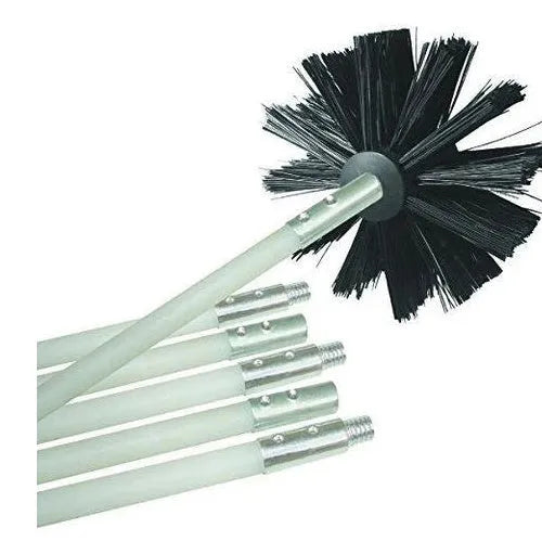 Flexible chimney and dryer pipe cleaning brush with nylon bristles and 600mm length