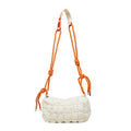 Women's lightweight nylon messenger bag in pillow shape with rhombus pattern