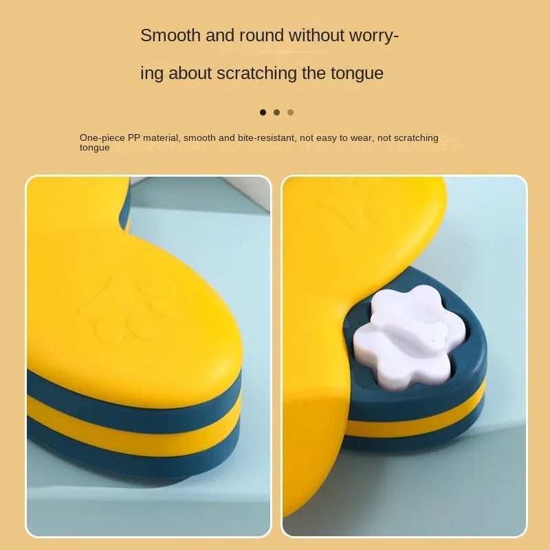 Green and yellow dog puzzle toy with rotatable compartments and bone-shaped covers