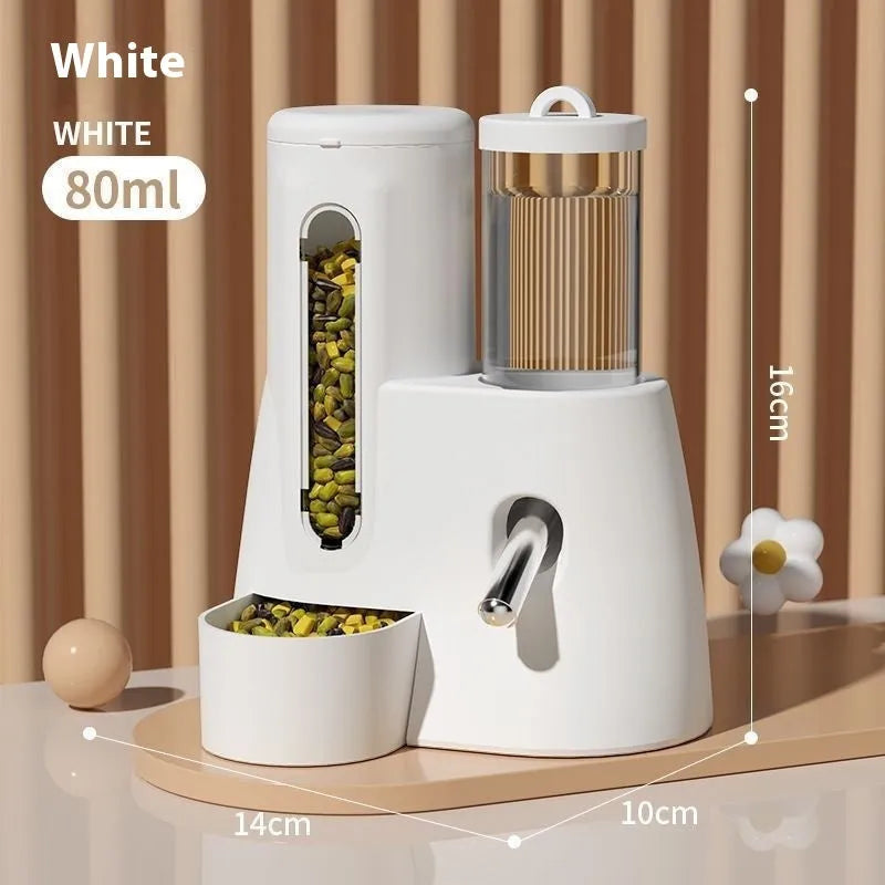 Hamster automatic drinking water feeder and food basin in blue colour option