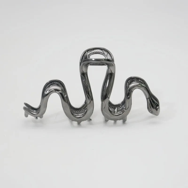 Slytherin serpentine snake metal hair clip barrettes 10.5cm silver gun black Harry Potter accessory