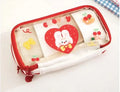 Japanese transparent heart-shaped pen bag with cute rabbit characters in TPU material
