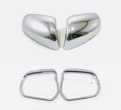 Plastic rearview mirror protection covers in silver and black finishes for vehicle scratch protection