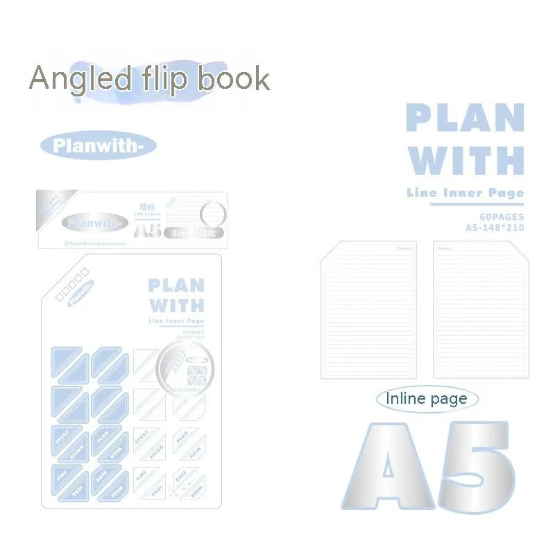 Oblique angle artsy ins style student draft notebook in A5 and B5 sizes with 60 sheets