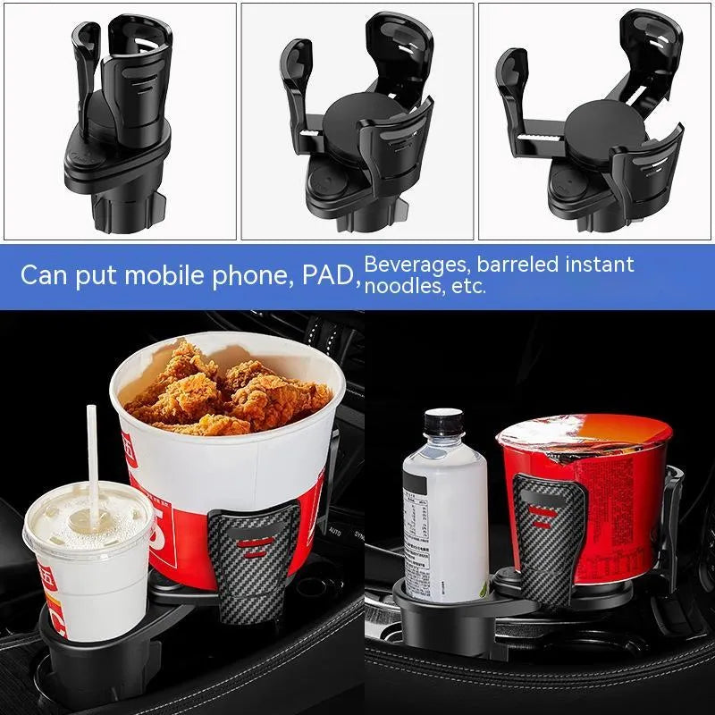 Car cup holder modification kit in ABS plastic with carbon fibre and matte finish options