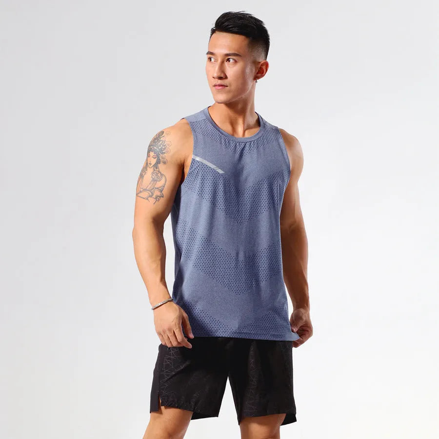 Men's solid colour quick-drying sports top for summer outdoor activities