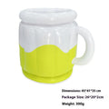 Yellow inflatable PVC ice bucket designed for beer steins, deflated for portable transport