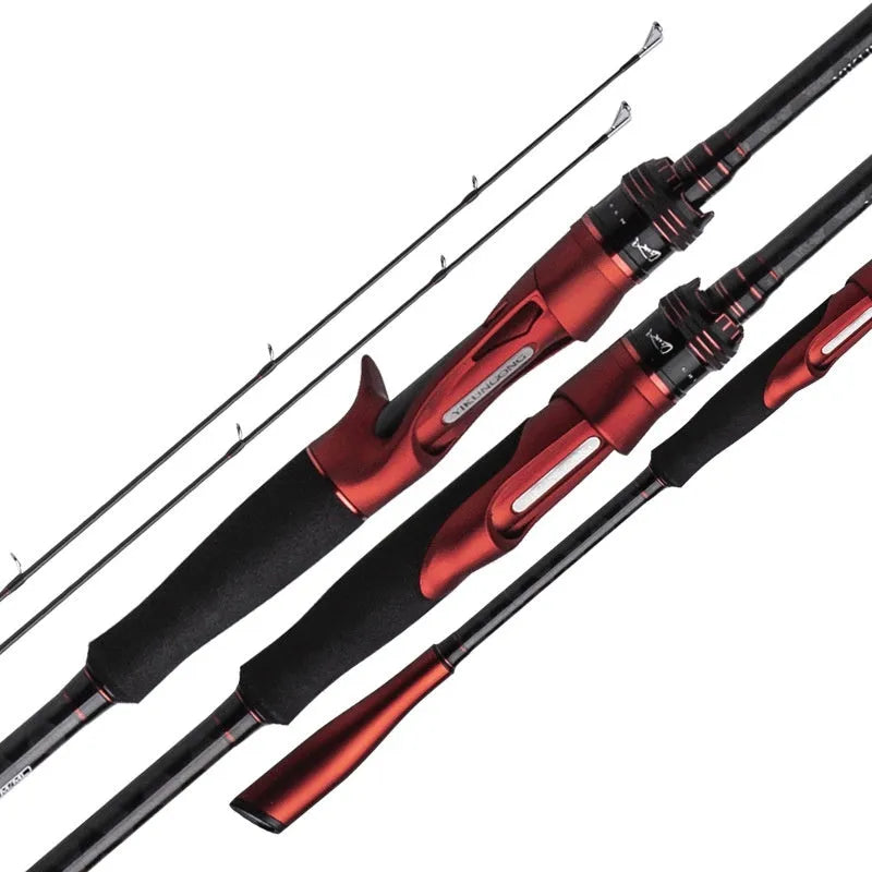 Carbon ultralight lure fishing rod showing pikestaff and straight handle options against a neutral background.