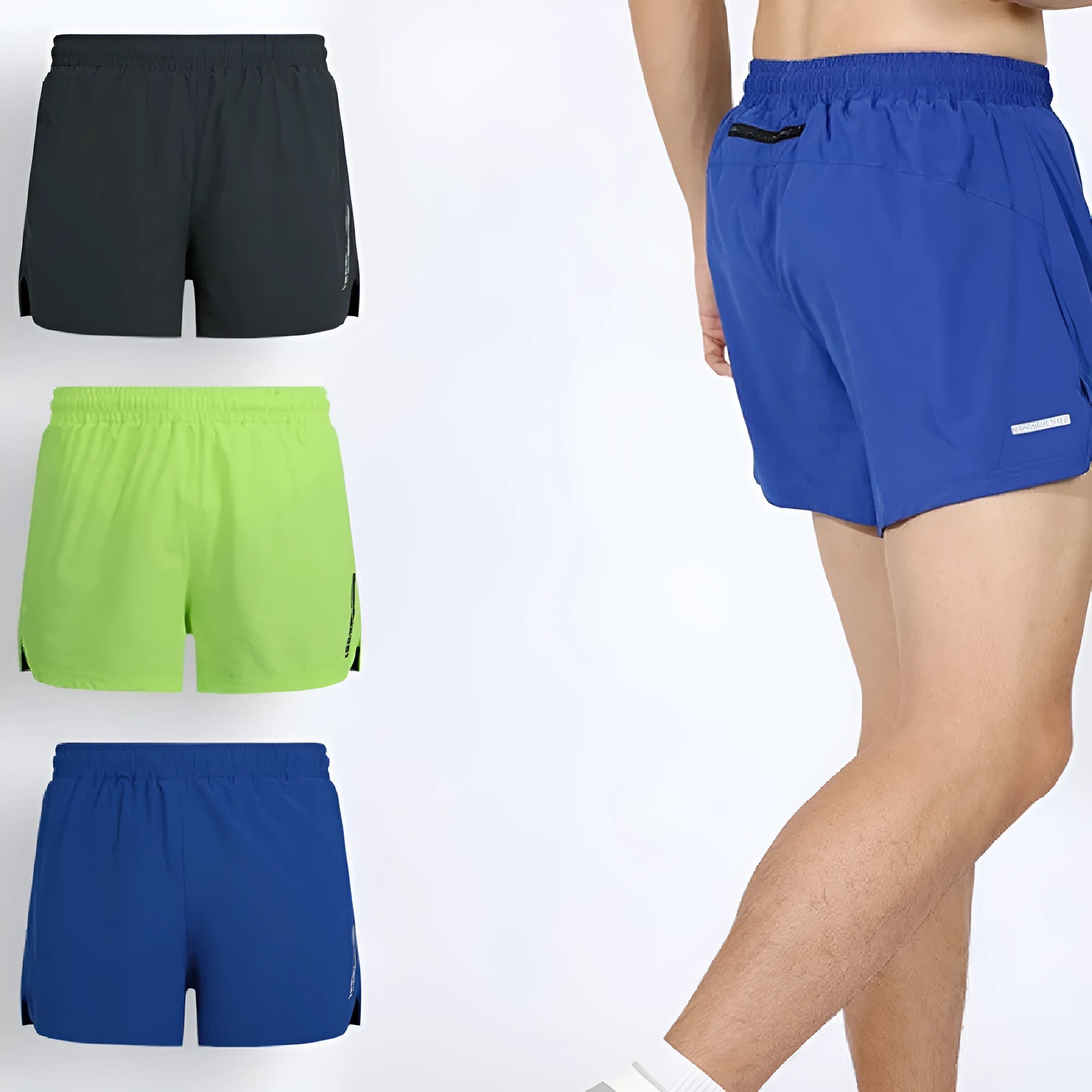 Men's straight-leg marathon running shorts in polyester fabric available in multiple colours and sizes