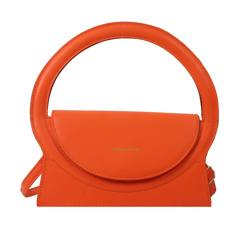 Horizontal square PU messenger bag with stitching detail and shoulder strap in choice of five colours