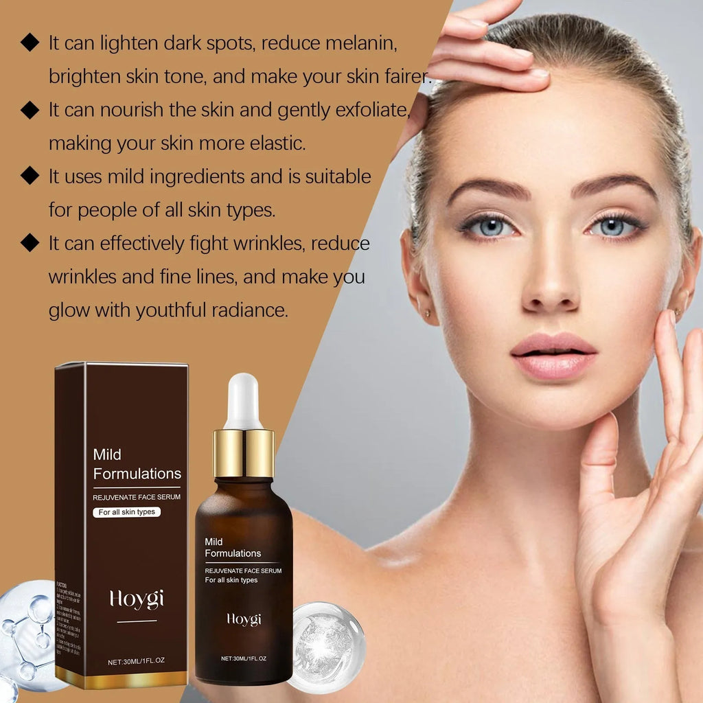 30ml facial skin care essence bottle with hyaluronic acid, vitamin C, collagen and arbutin ingredients