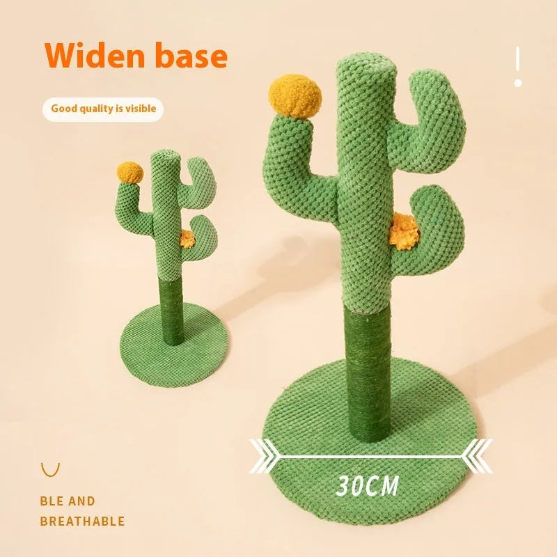 Cactus design cat scratching post and climbing frame with cotton thread scratching surface