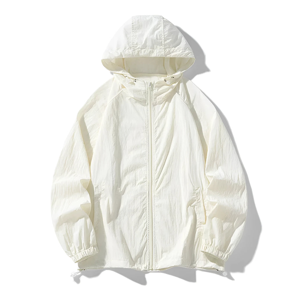 Loose fit nylon blend sports jacket for men and women shown in a choice of nine colours including black, navy, and wine red.