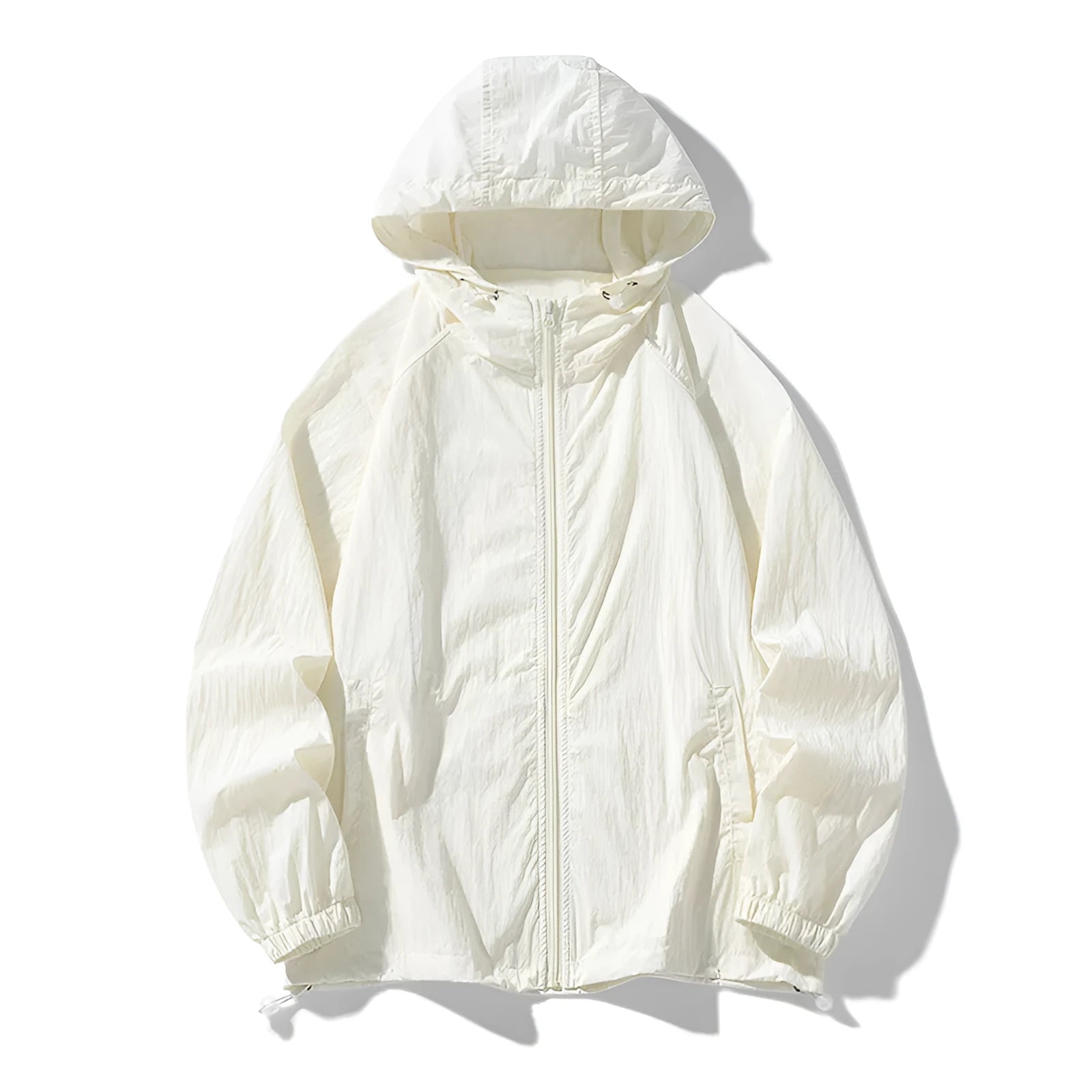 Loose fit nylon blend sports jacket for men and women shown in a choice of nine colours including black, navy, and wine red.
