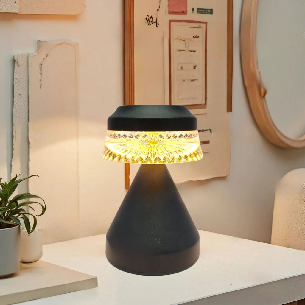 Small LED night lamp with USB cable in black, brown, or orange colours
