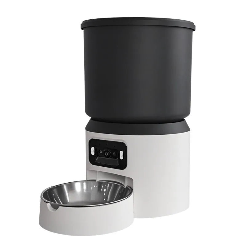 4-litre smart pet feeder with WiFi remote control and optional video camera for cats and dogs