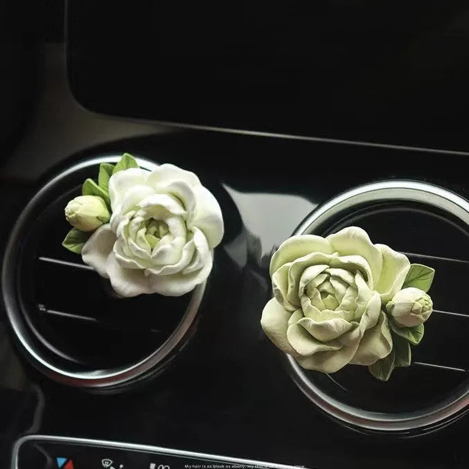 Jasmine car perfume solid air freshener with 5ml essential oil on car vent