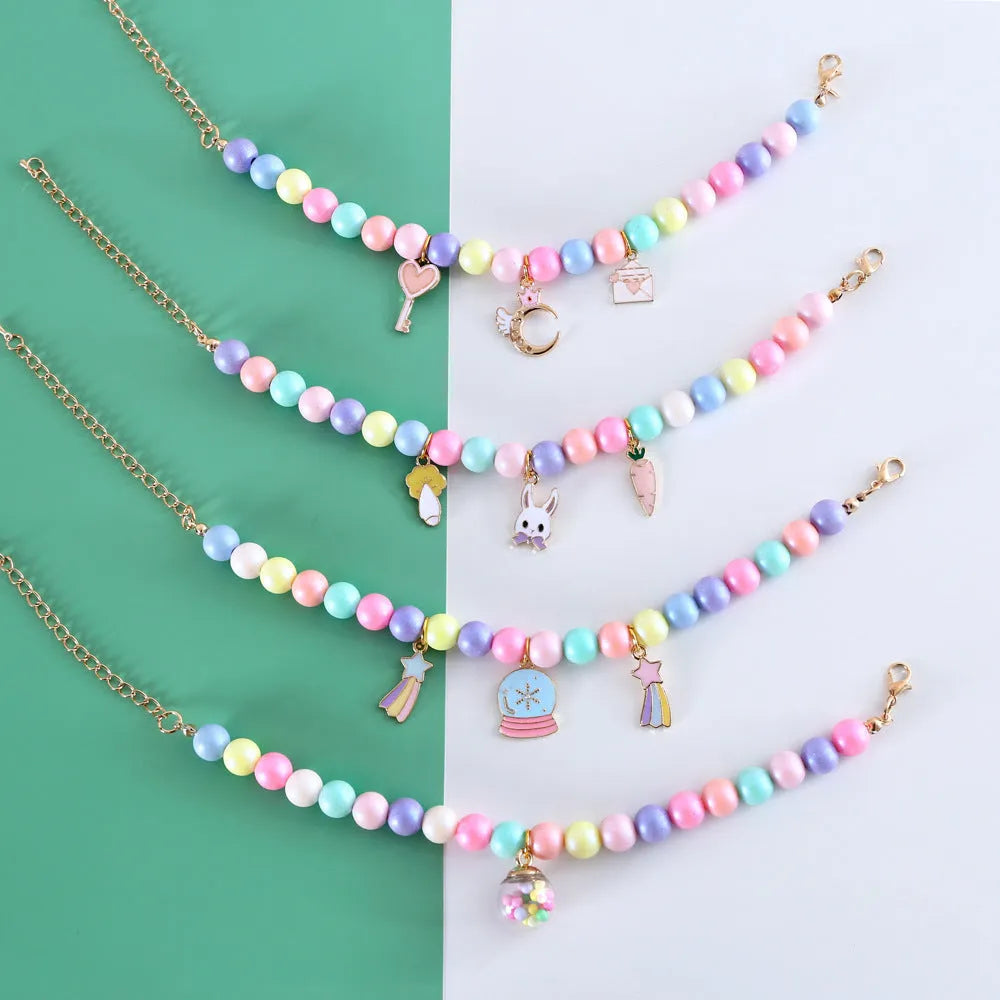 Colourful resin pet costume collar necklace bracelet set in macaron themes for birthday photography
