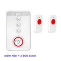 White elderly emergency alert device with one buzzer unit and three wireless call buttons