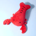 Red squeaky lobster stuffed dog toy with crab lobster design for small medium dogs