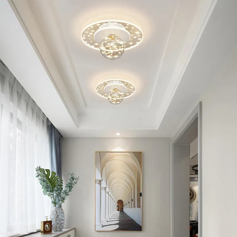 Modern ceiling corridor lamp in black gold or white with LED white light three colours infinite options