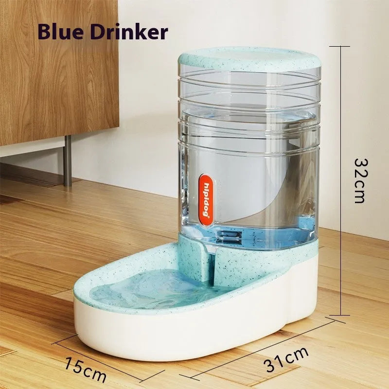 Large grey automatic pet feeder or water fountain with 3.8 litre capacity for cats and dogs